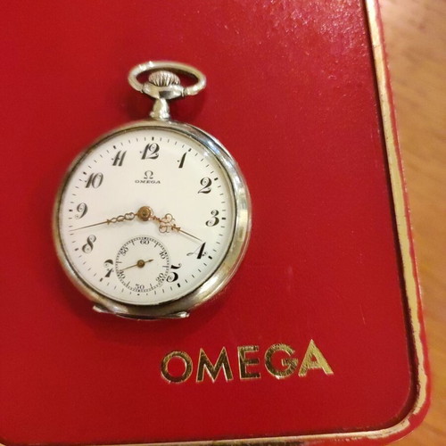 Omega pocket watch 35mm 1915 silver 0.900 like new