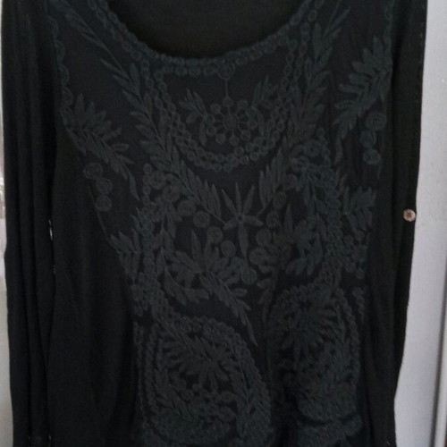 Black knit dress with lace front, like new, sizes M-L