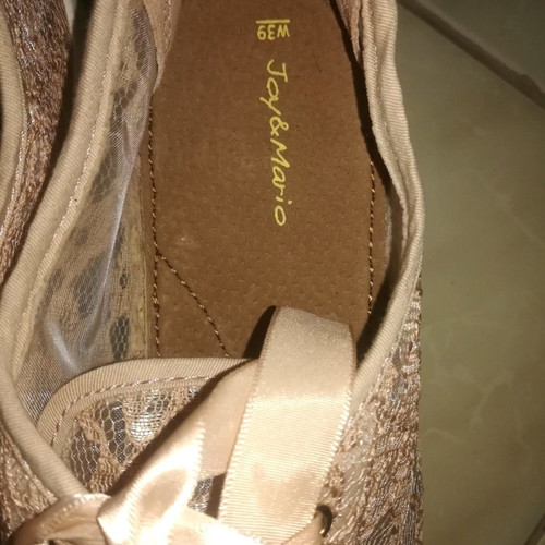 Joy and Mario lace beige sneakers used, size 39, with platform