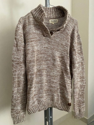 Desires Beige knit button collar jumper size L like new