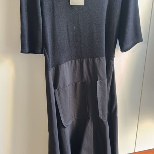 Midi dress Zara new, black, size L with pockets