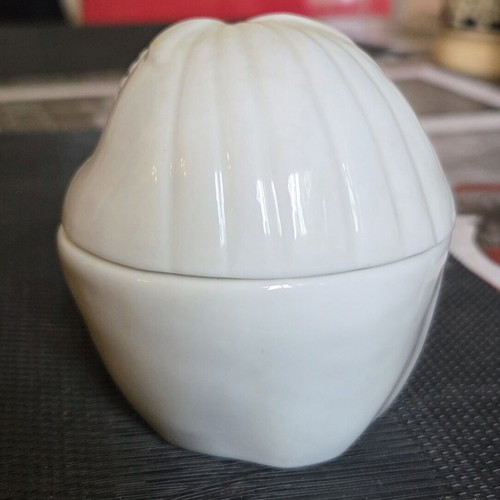 White Owl Box with Gold Tones Porcellane D'Arte Agostinelli Bassano Italy like new