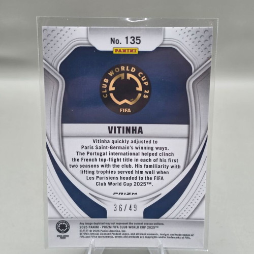 Vitinha 2025 Panini Prizm FIFA Club World Cup Teal Seismic Prizm #36/49