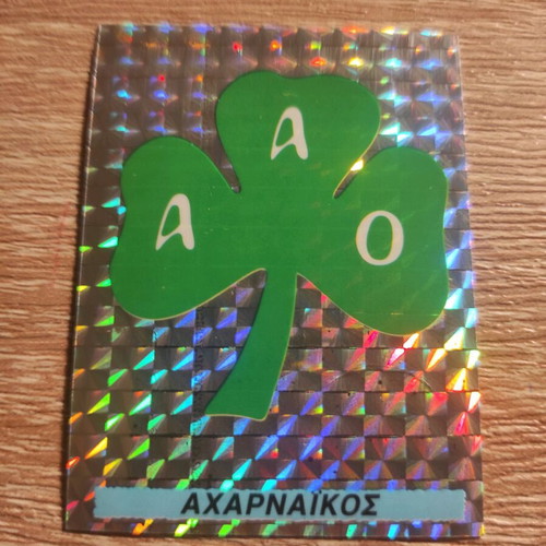 Panini 2001 Football Sticker like new, silver, shiny, Acharnaikos