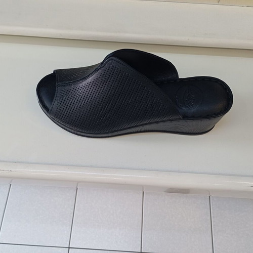 Platform sandals black, genuine leather, soft sole, new
