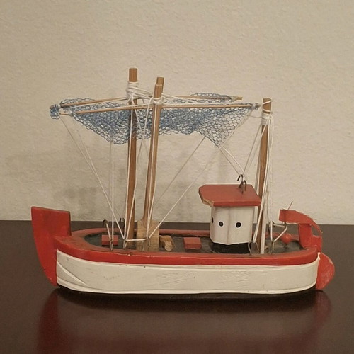Handmade wooden decorative boat like new