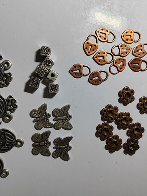 Metal jewelry and craft elements set 36 pieces new