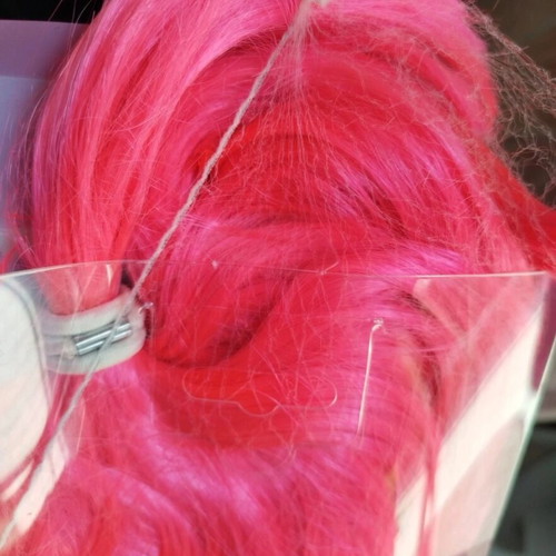 Carnival wig new, glam short blunt pink with fringe