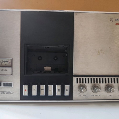 Philips N2400 stereo cassette player vintage tabletop like new
