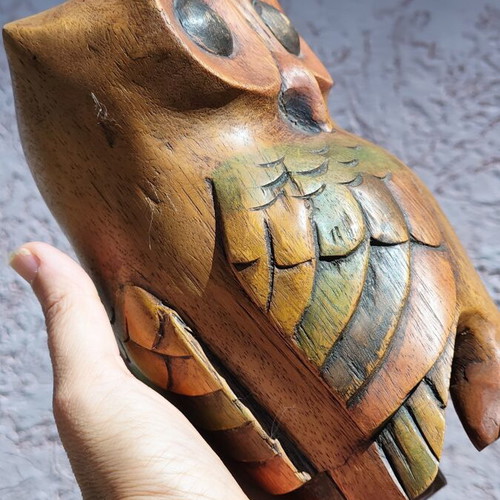 Large wooden carved owl