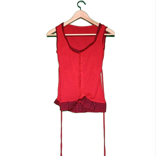Sleeveless blouse used, red
