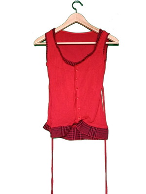 Sleeveless blouse used, red