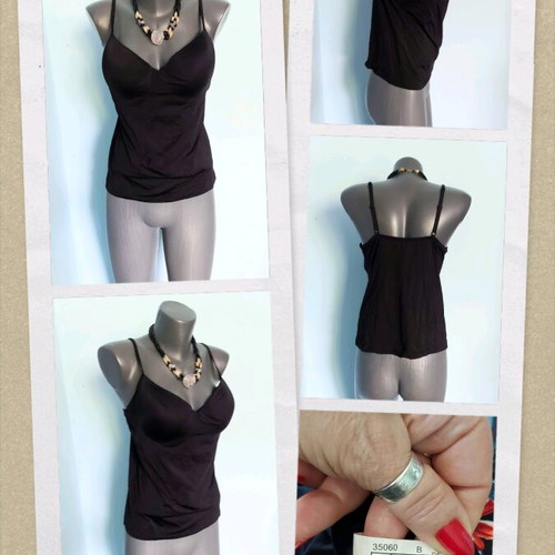 Bustier tank tops with built-in bra used, set of 2 pieces