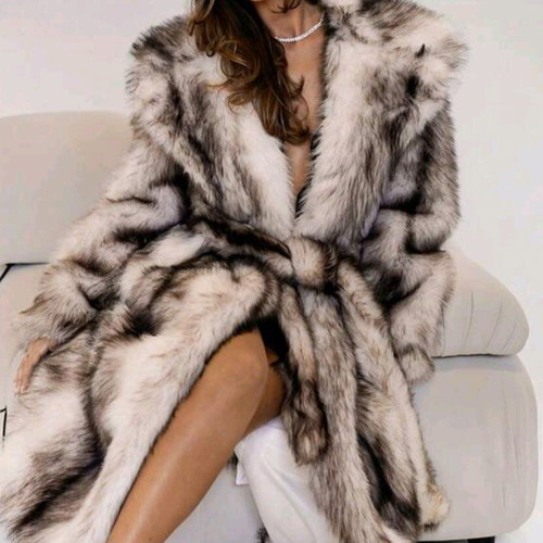 Synthetic fur new, black and white, size XS