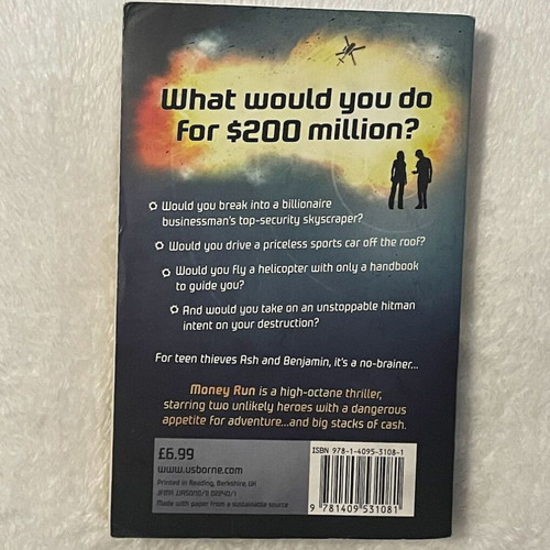 Money Run by Jack Heath, Usborne Publishing paperback