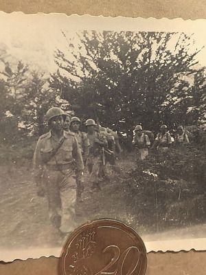 Vintage Greek Military Photo Like New, Soldiers Marching with Helmets and Arms