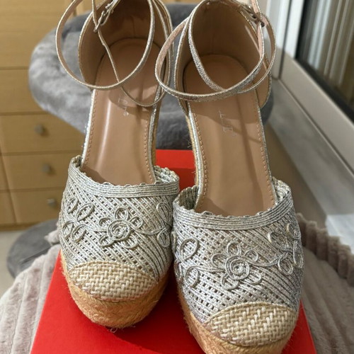 Silver platform sandals size 40 new