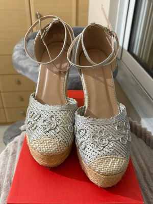 Silver platform sandals size 40 new