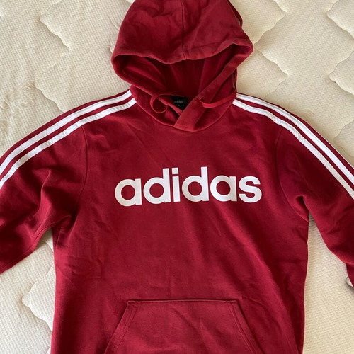 Adidas men's hoodie like new, white and red, size S