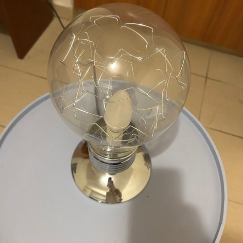 Table lamp used, globe-shaped with touch switch
