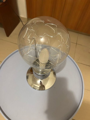 Table lamp used, globe-shaped with touch switch