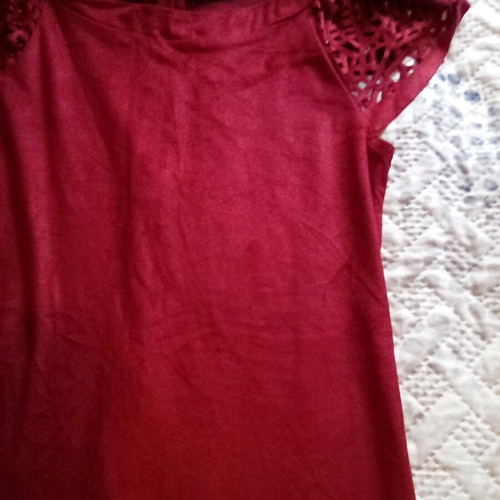 Dejavu suede dress like new, red with cutout details