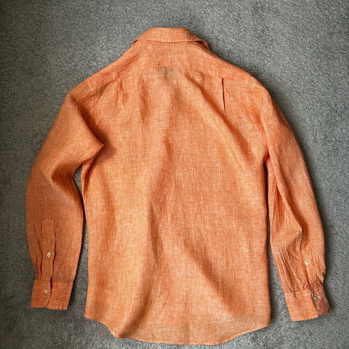 Polo Ralph Lauren Orange Custom Fit Linen Shirt S like new