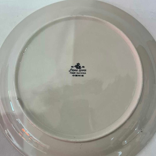Stone Ware plate set of 6 used, vintage, 26.5cm, made in China