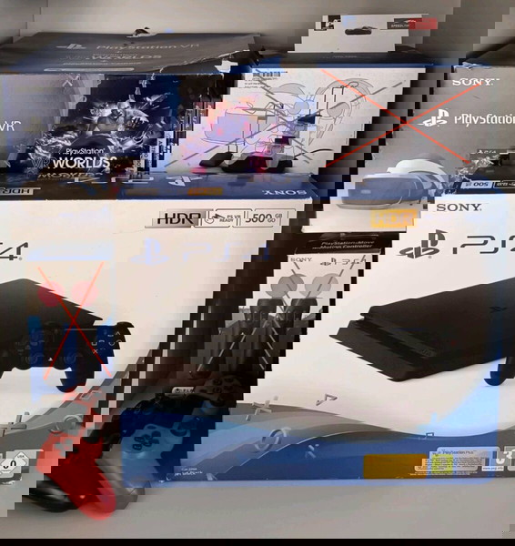 PlayStation 4 με PlayStation VR & 2 χειριστήρια+2 Παιχνίδια.