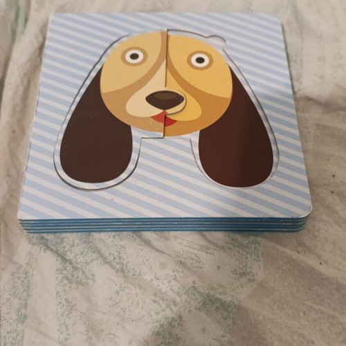 Children's book and puzzle used, Faces with Pets