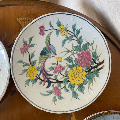 Enesco decorative wall plates used, Asian style, porcelain 1970-1980