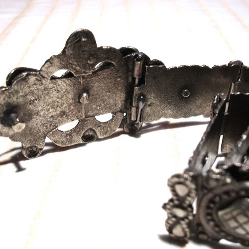 Men's Ottoman silver solid warrior belt used