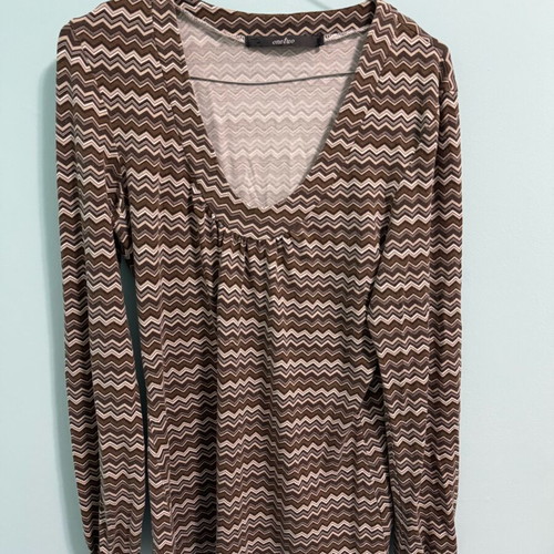 One Two women's blouse with zig-zag pattern used, size S