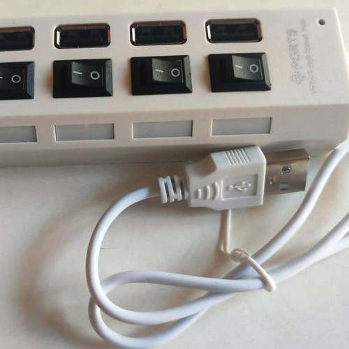 USB 2.0 Hub 4 Ports with Switches and LED Lights