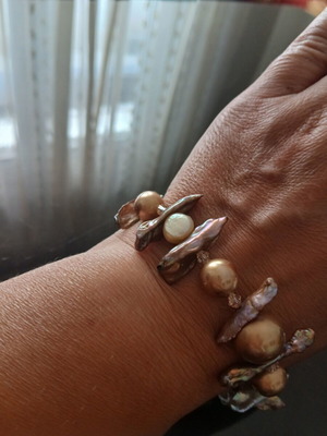 Bracelet with natural pearls and beads, 20 cm, like new