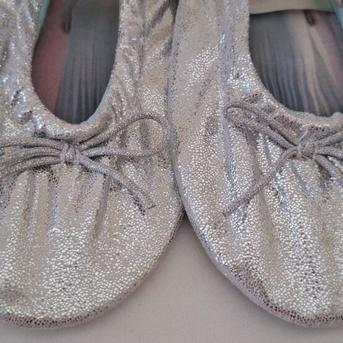 H&M silver ballet flats like new with soft sole