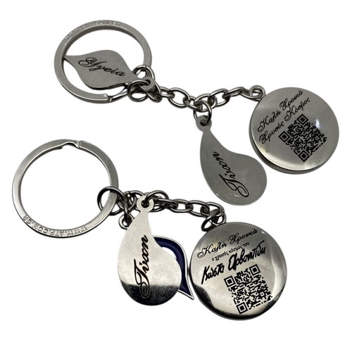 Year's Charm Steel Keychain with Enamel