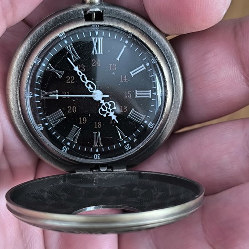 Vintage Pocket Watch Bronze Style Quartz with Chain new
