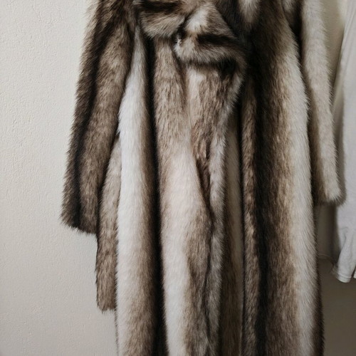 Synthetic fur new, black and white, size XS