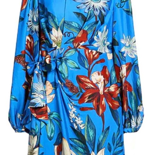 Farm Rio satin dress, medium, multicolored