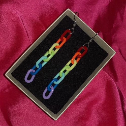 Earrings hanging new, multicolored, handmade