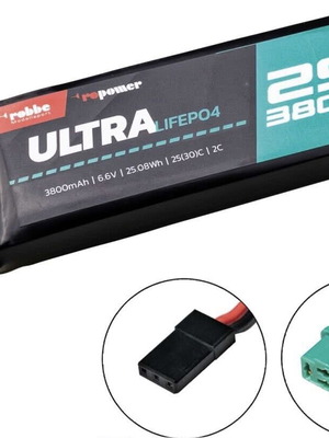 Robbe Modellsport RO-POWER Ultra LiFePO4 3800mAh 6.6V 2S Batteries Pack of 2 new sealed