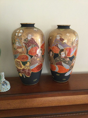 Βάζα Satsuma μεταχειρισμένα, σετ 2, ύψος 35cm