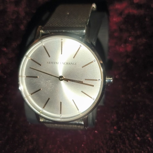 Armani Exchange women's watch with mesh bracelet, new, grey and silver