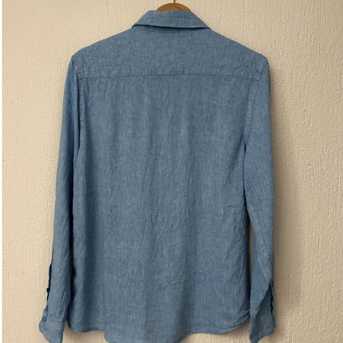 Magaschoni linen blend shirt, light blue, size M