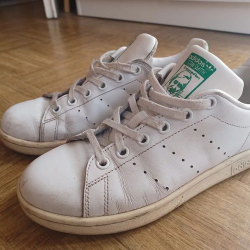 Adidas Stan Smith shoes used, size 36.5, white and green
