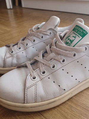 Adidas Stan Smith shoes used, size 36.5, white and green