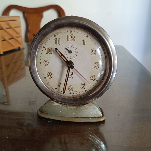 JAZ French Mechanical Alarm Clock used, 1950–1960 vintage