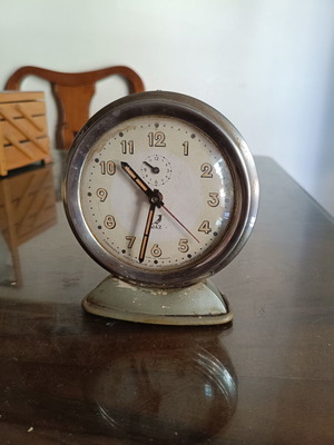 JAZ French Mechanical Alarm Clock used, 1950–1960 vintage