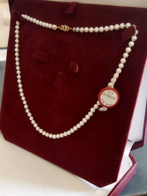 Sendai Biwa pearl necklace 585 gold new, length 46 cm